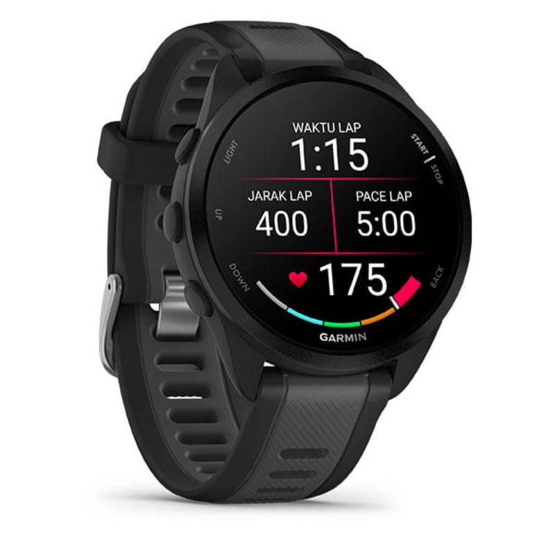 Jual Jam Tangan Lari Pria Garmin Forerunner 165 Black - Slate Gray Original 010-02863-Aa - hoops.sakaraguna.com