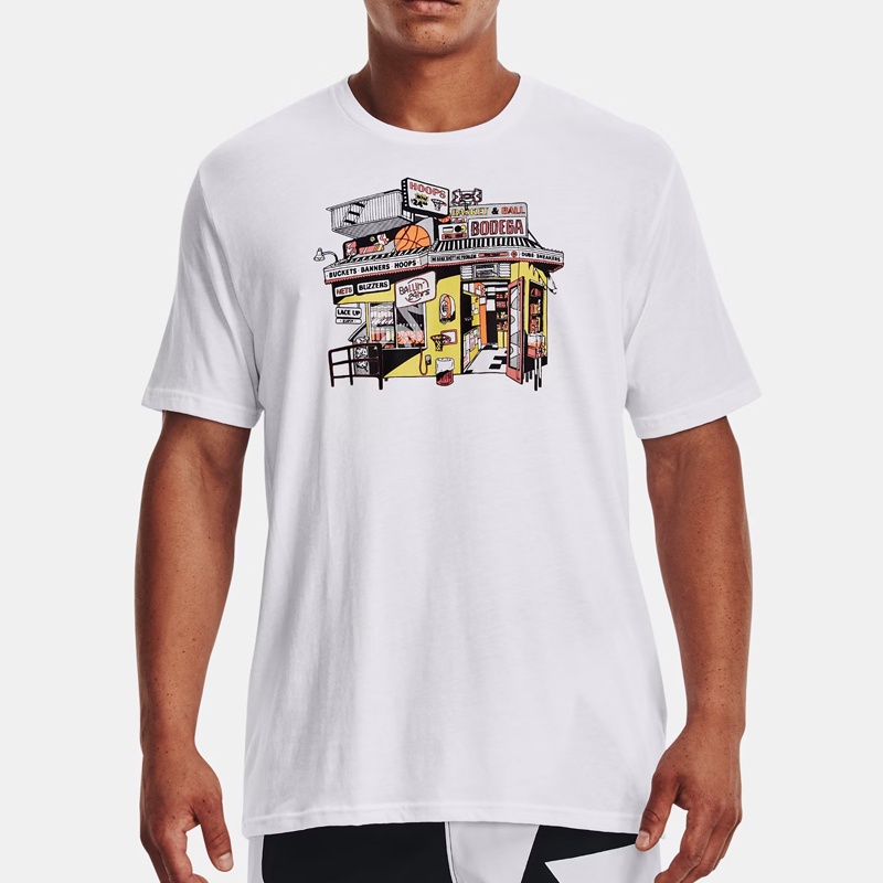 Jual Baju Basket Under Armour Basketball Bodega Short Sleeve Tee White Original 1370235-100 - hoops.sakaraguna.com