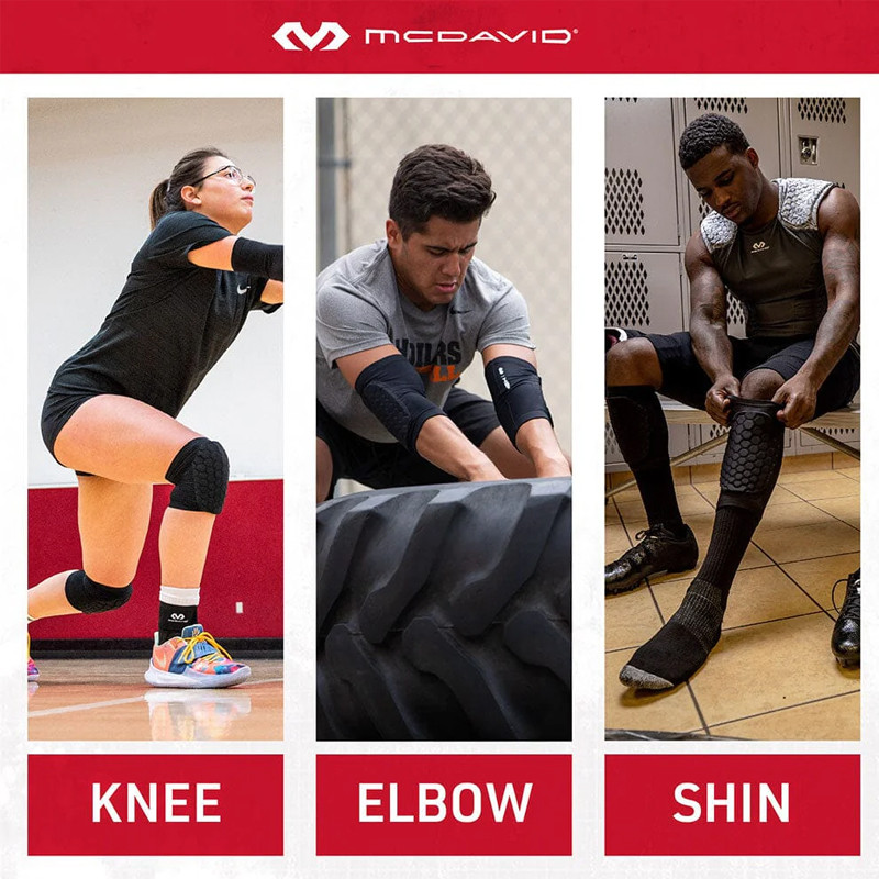 Jual Aksesoris Basket Mcdavid Hex Knee Elbow Shin Pads (Pair) Black Original 6440R-B - hoops.sakaraguna.com