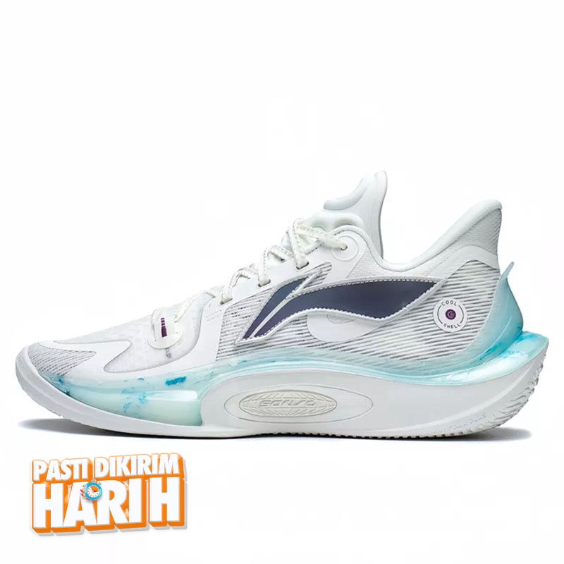 Beli Sepatu Basket Li-Ning Sonic 11 White Blue Original Abat021-2