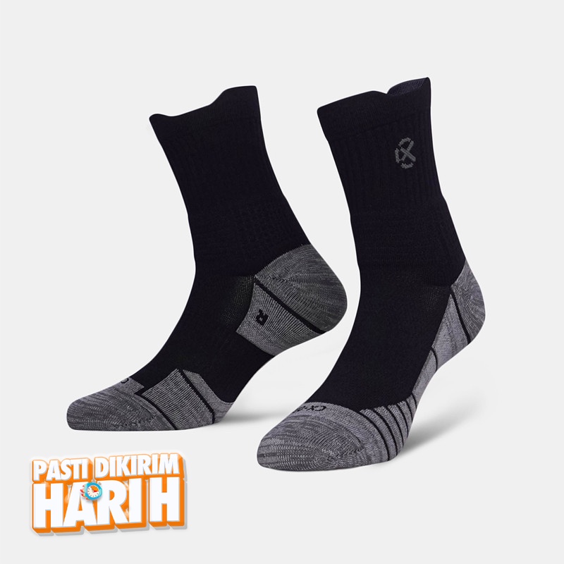 Beli Kaos Kaki Basket Rechampx Prime Quarter Socks 1X Black Grey Original Cx-B320101-001