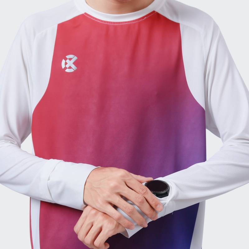 Jual Baju Lari Rechampx Race Long Sleeves Top White - Red - Blue Original Cx-R040114-614 - hoops.sakaraguna.com
