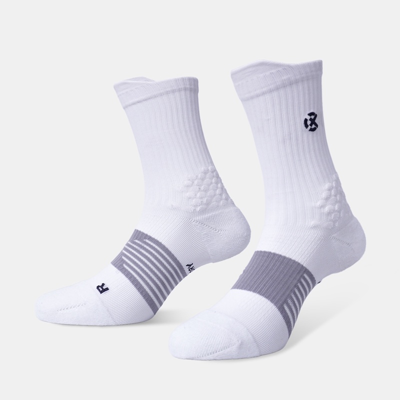 Beli Kaos Kaki Lari Rechampx Pwr-Run Crew Socks 1X White/Grey Original Cx-R280105-101