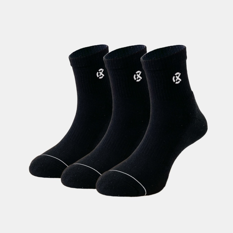 Beli Kaos Kaki Basket Rechampx Cushioned Quarter Socks 3X Black - White Original Cx-S120205-001