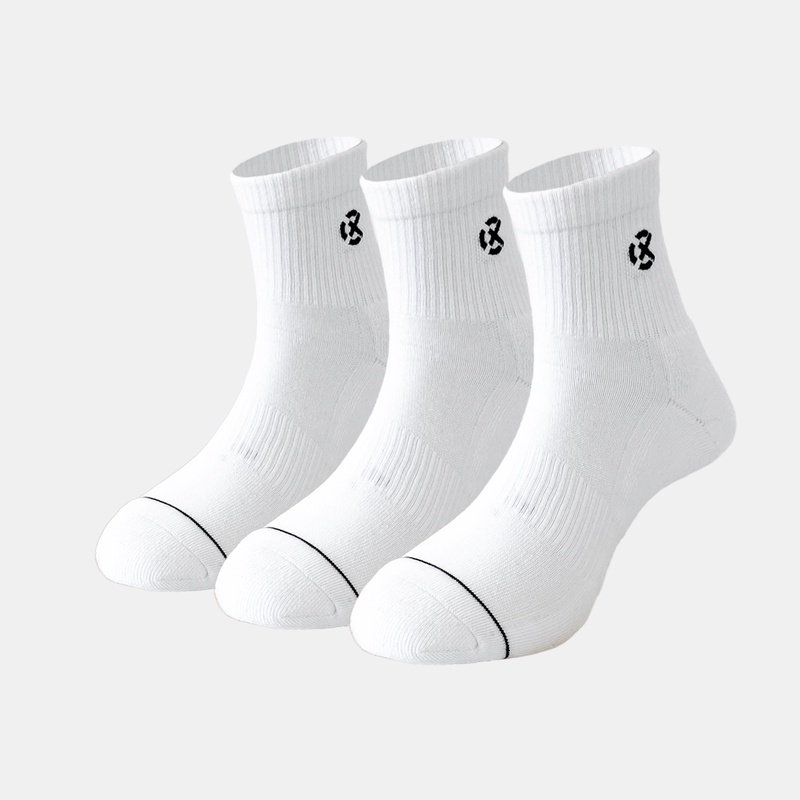 Beli Kaos Kaki Basket Rechampx Cushioned Quarter Socks 3X White Original Cx-S120205-100