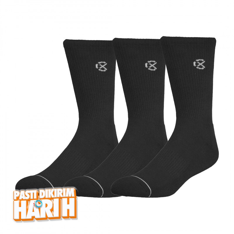 Jual Kaos Kaki Basket Rechampx Cushioned Crew Sock 3X Black Original Cx-S130101-001 - hoops.sakaraguna.com