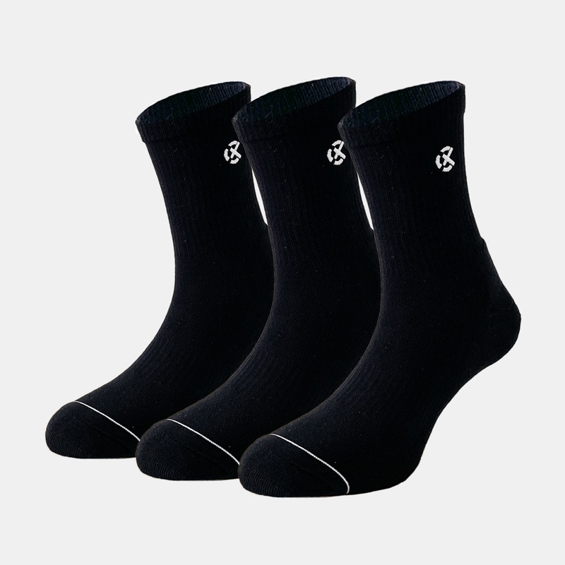 Beli Kaos Kaki Basket Rechampx Cushioned Crew Socks 3X Black - White Original Cx-S130205-001