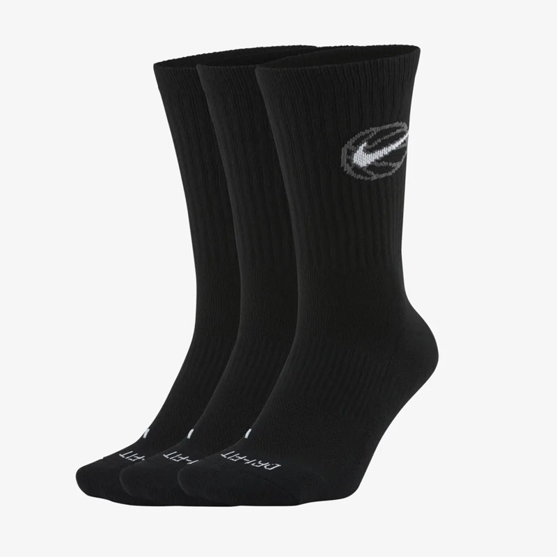 Jual Kaos Kaki Basket Nike 3Pk Everyday Crew Basketball Socks Black Original Da2123-010 - hoops.sakaraguna.com