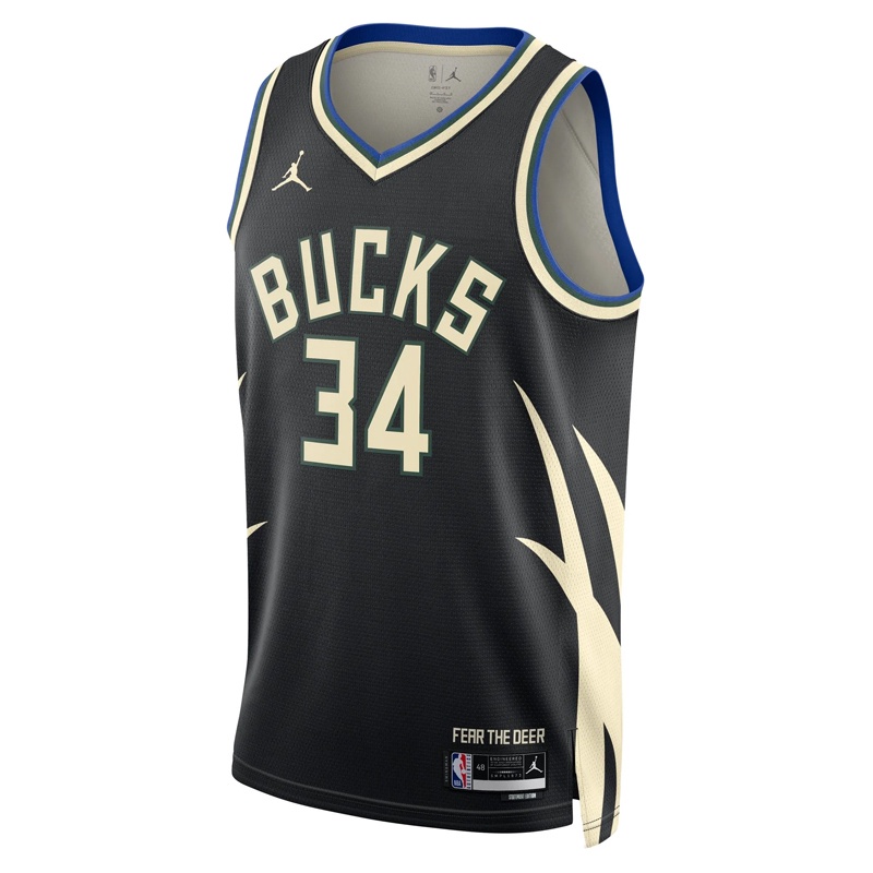 Jual Baju Basket Air Jordan Giannis Antetokounmpo Milwaukee Bucks Statement Edition Swingman Jersey Black Original Do9533-010 - hoops.sakaraguna.com