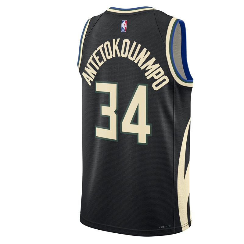 Jual Baju Basket Air Jordan Giannis Antetokounmpo Milwaukee Bucks Statement Edition Swingman Jersey Black Original Do9533-010 - hoops.sakaraguna.com