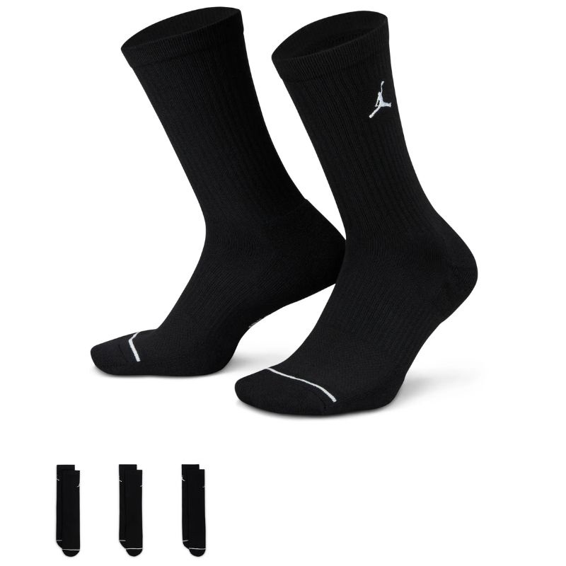 Jual Kaos Kaki Basket Air Jordan 3Pk Everyday Lightweight Crew Socks Black Original Dx9632-010 - hoops.sakaraguna.com