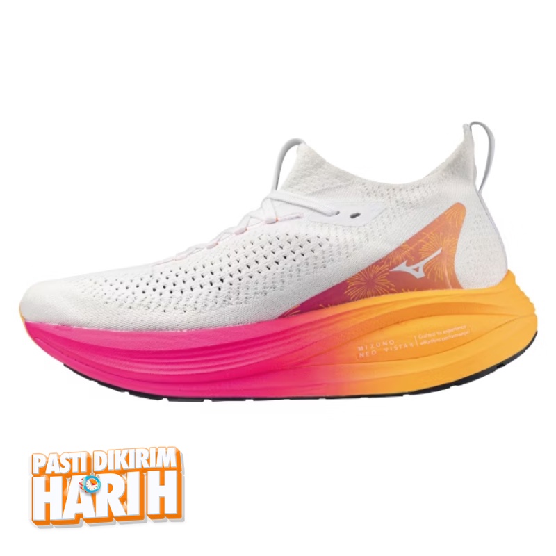 Beli Sepatu Lari Mizuno Neo Vista 2 White-White-Pink Tetra Original J1Gc254704