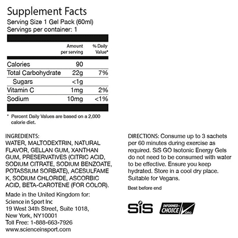 Jual Suplemen Lari Sis Go Isotonic Energy Gel Lemon Original Sisgo-Lemon - hoops.sakaraguna.com