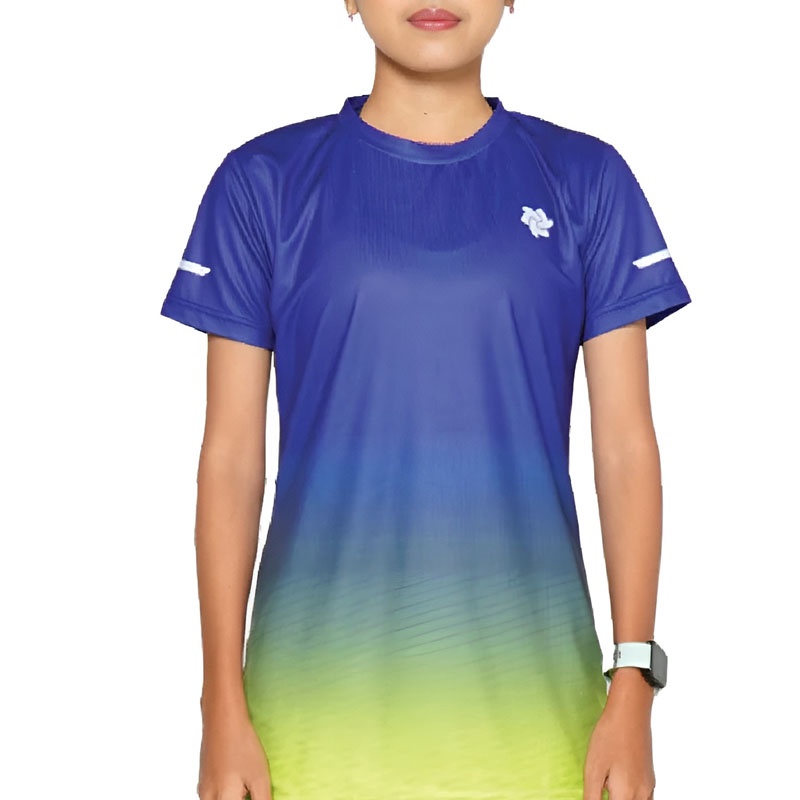 Beli Baju Lari Wanita Tiento Airlite Short Sleeve Women Blue Hollow Original Ss-Dryfit-Airlite-W-Bluehollow-
