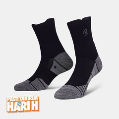 Beli Kaos Kaki Basket Rechampx Prime Quarter Socks 1X Black Grey Original Cx-B320101-001