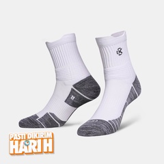 Beli Kaos Kaki Basket Rechampx Prime Quarter Socks 1X White Grey Original Cx-B320101-100