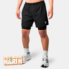 Beli Celana Lari Rechampx Core 5 Inch 2-In-1 Running Shorts Black Original Cx-R080204-001