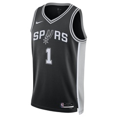 Beli Baju Basket Nike Victor Wembanyama San Antonio Spurs Swingman Jersey Black Original Dn2022-015