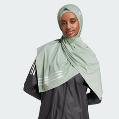Beli Aksesoris Lari Wanita Adidas Wmns Own The Run 3-Stripes Hijab Silver Green Original Jd2273