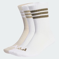 Beli Kaos Kaki Lari Adidas 3-Stripes Cushioned Sportswear Crew Socks 3 Pair Pack White-Beige-Olive Strata Original Kc9639