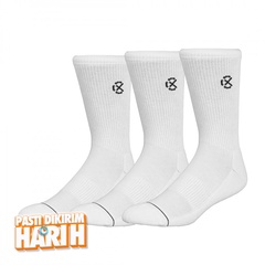 Beli Kaos Kaki Basket Rechampx Cushioned Crew Sock 3X White Black Original Skcc301100