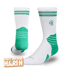 Beli Kaos Kaki Basket Rechampx Performance Crew Sock 1X White Green Original Skpc101130